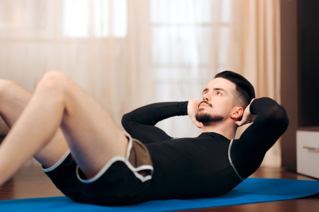 a man performing kegel exercise